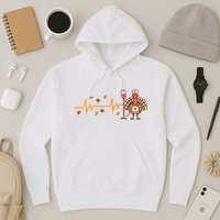 Thanksgiving Nurse Heartbeat Turkey Fall Hoodie