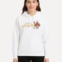 Thanksgiving Nurse Heartbeat Turkey Fall Hoodie