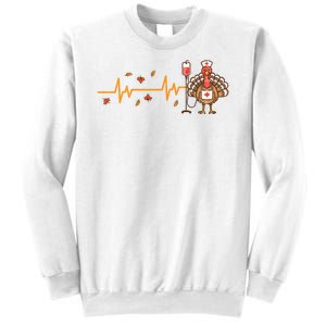 Thanksgiving Nurse Heartbeat Turkey Fall Sweatshirt