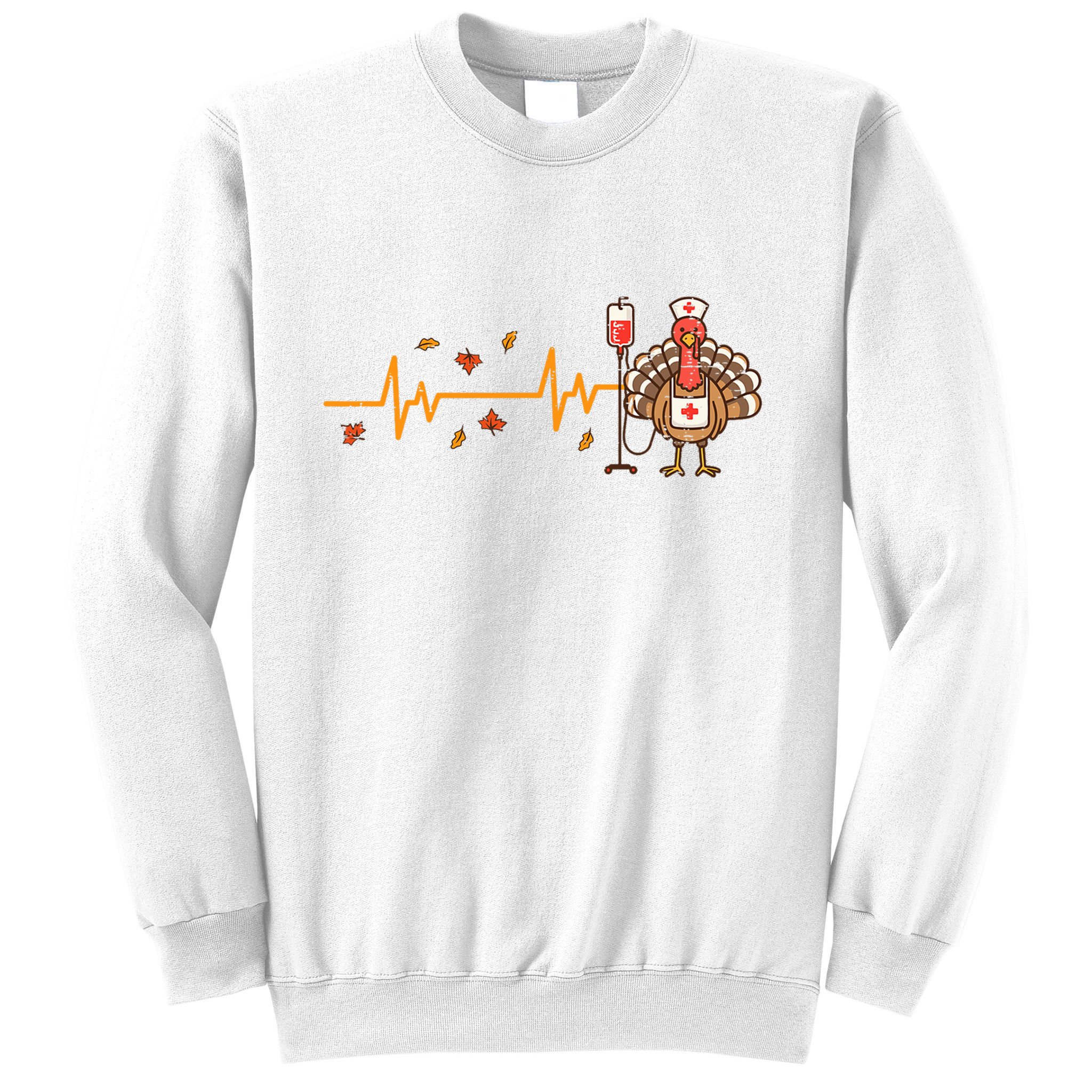 Thanksgiving Nurse Heartbeat Turkey Fall Sweatshirt
