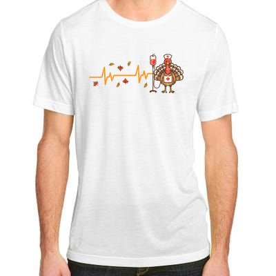 Thanksgiving Nurse Heartbeat Turkey Fall Adult ChromaSoft Performance T-Shirt