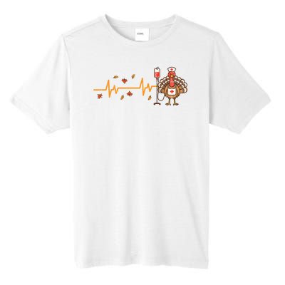 Thanksgiving Nurse Heartbeat Turkey Fall Tall Fusion ChromaSoft Performance T-Shirt