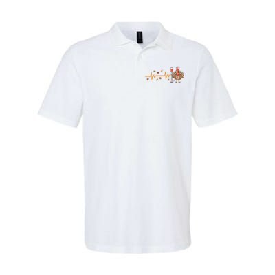 Thanksgiving Nurse Heartbeat Turkey Fall Softstyle Adult Sport Polo