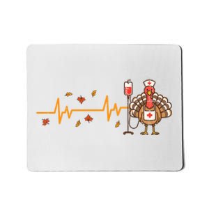 Thanksgiving Nurse Heartbeat Turkey Fall Mousepad