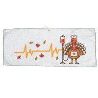 Thanksgiving Nurse Heartbeat Turkey Fall Large Microfiber Waffle Golf Towel