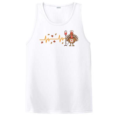 Thanksgiving Nurse Heartbeat Turkey Fall PosiCharge Competitor Tank