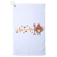 Thanksgiving Nurse Heartbeat Turkey Fall Platinum Collection Golf Towel