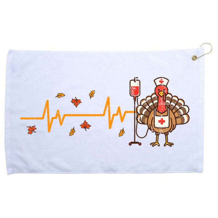 Thanksgiving Nurse Heartbeat Turkey Fall Grommeted Golf Towel