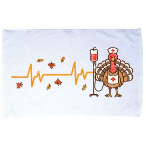 Thanksgiving Nurse Heartbeat Turkey Fall Microfiber Hand Towel