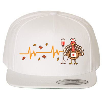 Thanksgiving Nurse Heartbeat Turkey Fall Wool Snapback Cap