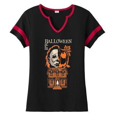 The Night He Came Home Lazy Halloween Costume Horror Movie Ladies Halftime Notch Neck Tee