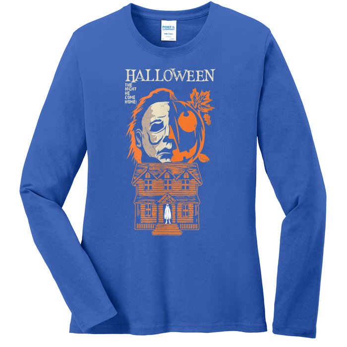 The Night He Came Home Lazy Halloween Costume Horror Movie Ladies Long Sleeve Shirt