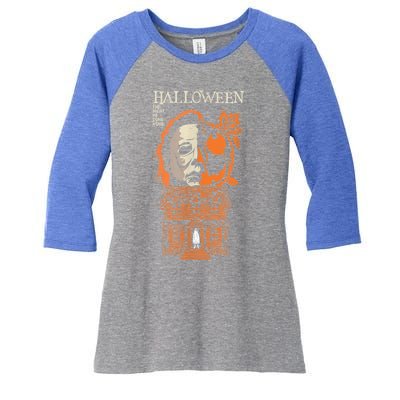 The Night He Came Home Lazy Halloween Costume Horror Movie Women's Tri-Blend 3/4-Sleeve Raglan Shirt