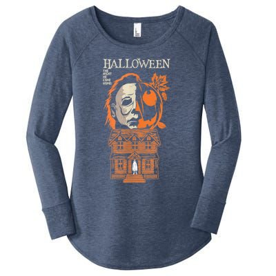 The Night He Came Home Lazy Halloween Costume Horror Movie Women's Perfect Tri Tunic Long Sleeve Shirt