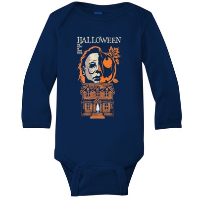 The Night He Came Home Lazy Halloween Costume Horror Movie Baby Long Sleeve Bodysuit