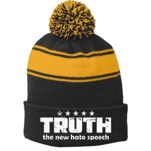 Truth New Hate Speech Pc Political Correctness Stripe Pom Pom Beanie