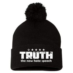 Truth New Hate Speech Pc Political Correctness Pom Pom 12in Knit Beanie