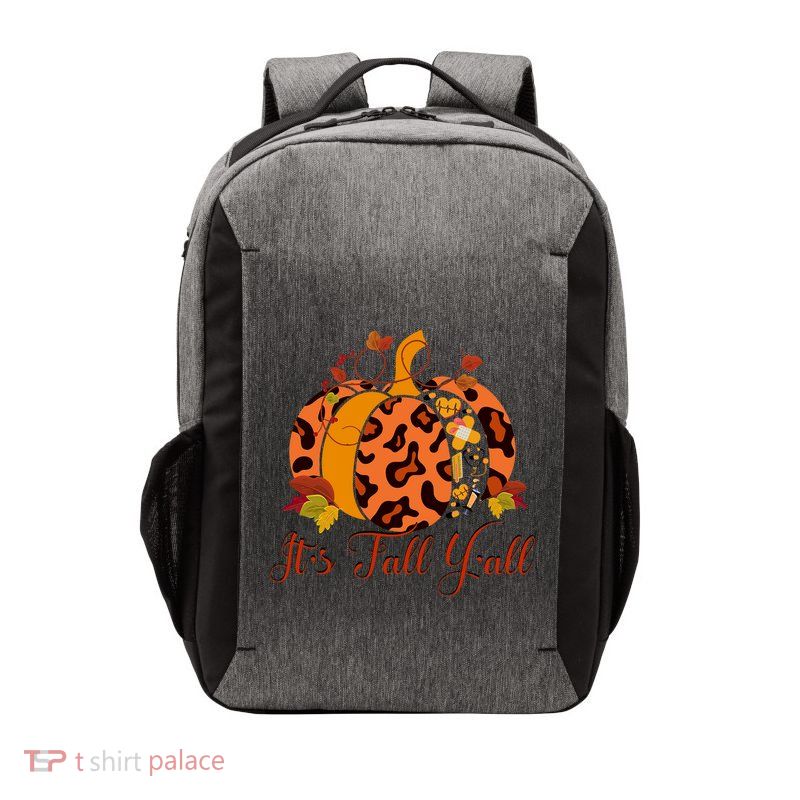 Thanksgiving Nurse Health Worker Leopard Pumpkin Autumn Gift Vector Backpack