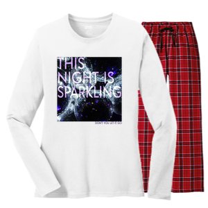 This Night Is Sparkling Don't You Let It Go Women's Long Sleeve Flannel Pajama Set 