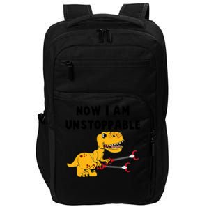 Toddlers Now I Am Unstoppable Funny Dinosaur Impact Tech Backpack