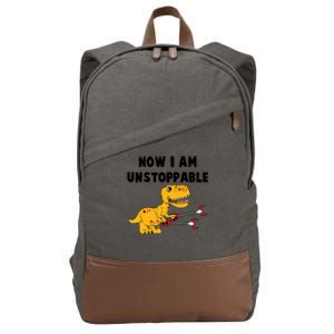 Toddlers Now I Am Unstoppable Funny Dinosaur Cotton Canvas Backpack