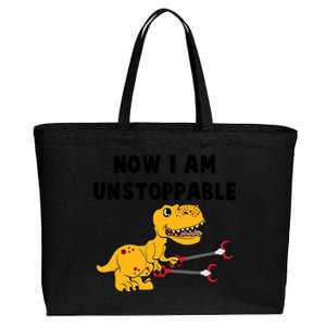 Toddlers Now I Am Unstoppable Funny Dinosaur Cotton Canvas Jumbo Tote