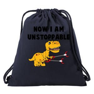 Toddlers Now I Am Unstoppable Funny Dinosaur Drawstring Bag