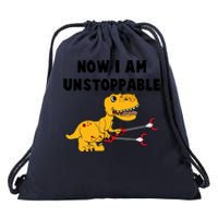 Toddlers Now I Am Unstoppable Funny Dinosaur Drawstring Bag