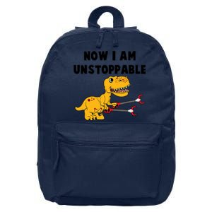 Toddlers Now I Am Unstoppable Funny Dinosaur 16 in Basic Backpack