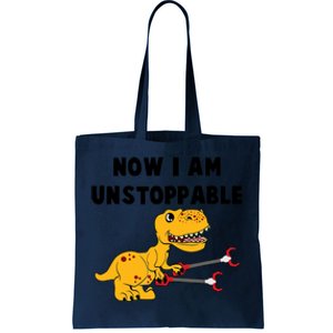 Toddlers Now I Am Unstoppable Funny Dinosaur Tote Bag