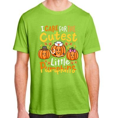 Thanksgiving Nurse I Care For The Cutest Little Pumpkins Adult ChromaSoft Performance T-Shirt