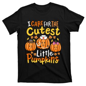 Thanksgiving Nurse I Care For The Cutest Little Pumpkins T-Shirt