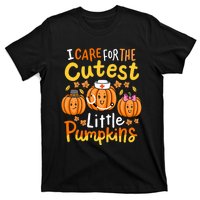 Thanksgiving Nurse I Care For The Cutest Little Pumpkins T-Shirt