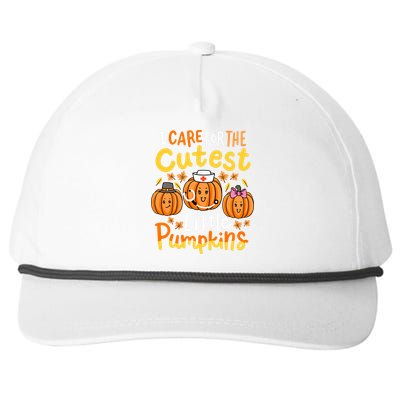 Thanksgiving Nurse I Care For The Cutest Little Pumpkins Snapback Five-Panel Rope Hat