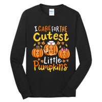 Thanksgiving Nurse I Care For The Cutest Little Pumpkins Tall Long Sleeve T-Shirt