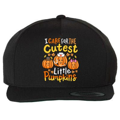 Thanksgiving Nurse I Care For The Cutest Little Pumpkins Wool Snapback Cap