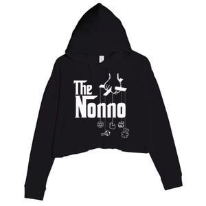 The Nonno! Italian Grandpa Baby Shower Gift Crop Fleece Hoodie