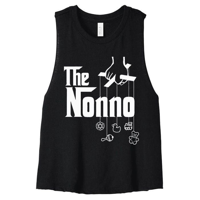 The Nonno! Italian Grandpa Baby Shower Gift Women's Racerback Cropped Tank