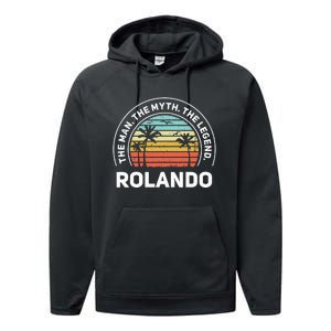 The Name Is R.O.N.A.L.D.O The Man The Myth And The Legend Performance Fleece Hoodie