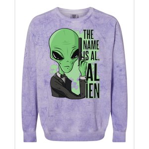 The Name Is Alien Funny Spy Cartoon Colorblast Crewneck Sweatshirt