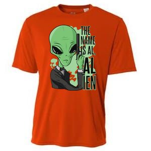 The Name Is Alien Funny Spy Cartoon Cooling Performance Crew T-Shirt