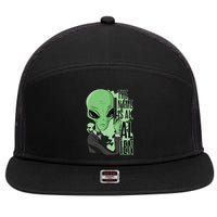 The Name Is Alien Funny Spy Cartoon 7 Panel Mesh Trucker Snapback Hat