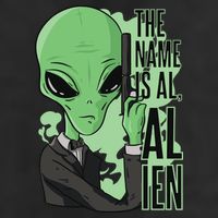 The Name Is Alien Funny Spy Cartoon 7 Panel Mesh Trucker Snapback Hat