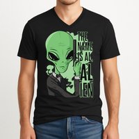 The Name Is Alien Funny Spy Cartoon V-Neck T-Shirt
