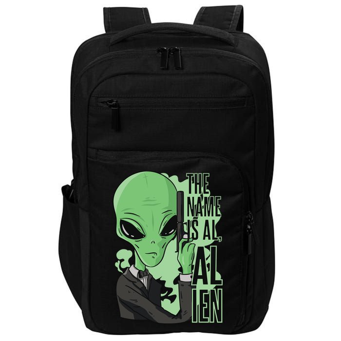 The Name Is Alien Funny Spy Cartoon Impact Tech Backpack