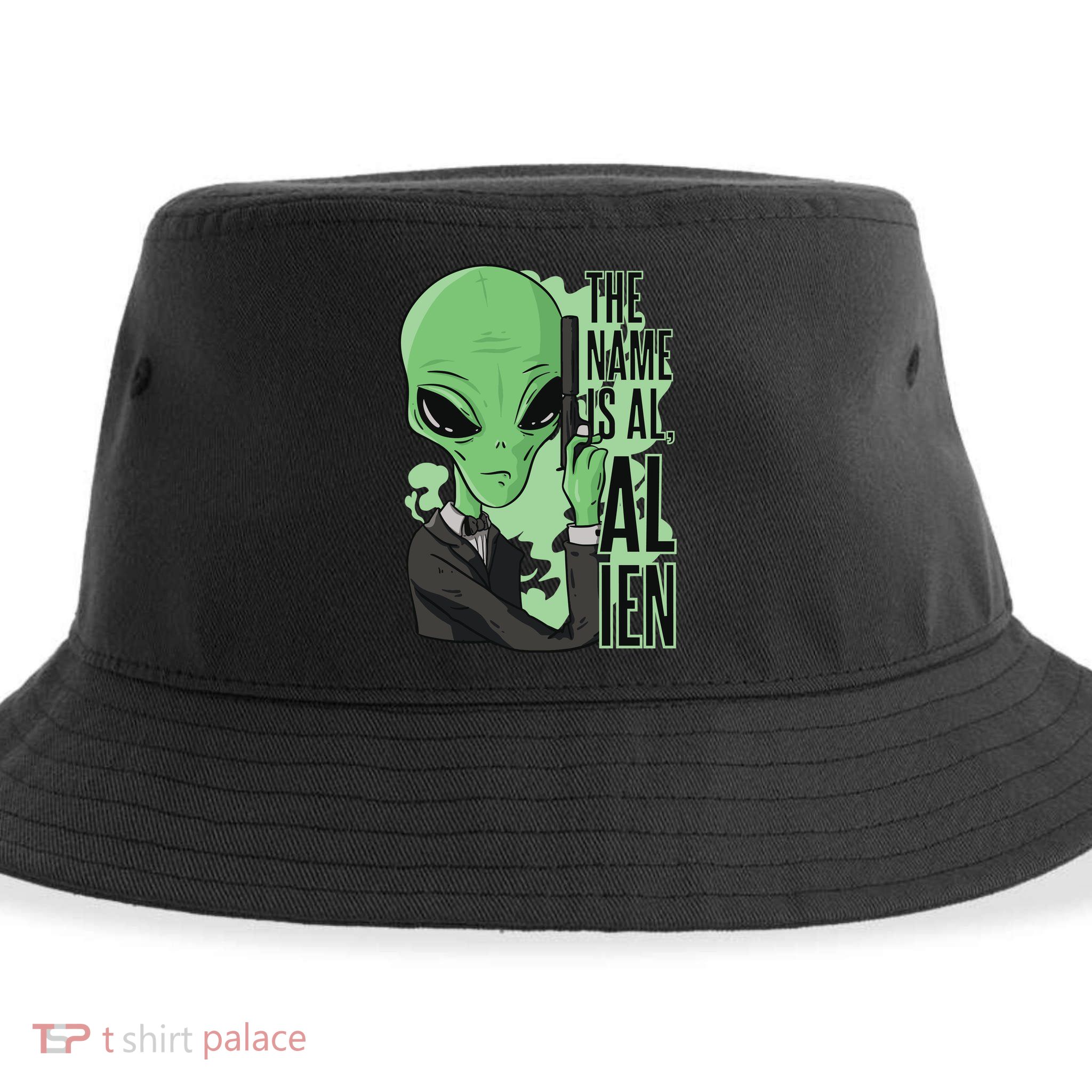The Name Is Alien Funny Spy Cartoon Sustainable Bucket Hat