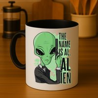 The Name Is Alien Funny Spy Cartoon Mug