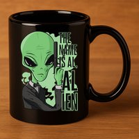 The Name Is Alien Funny Spy Cartoon 11oz C Handle Ceramic Mug