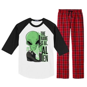 The Name Is Alien Funny Spy Cartoon Raglan Sleeve Pajama Set