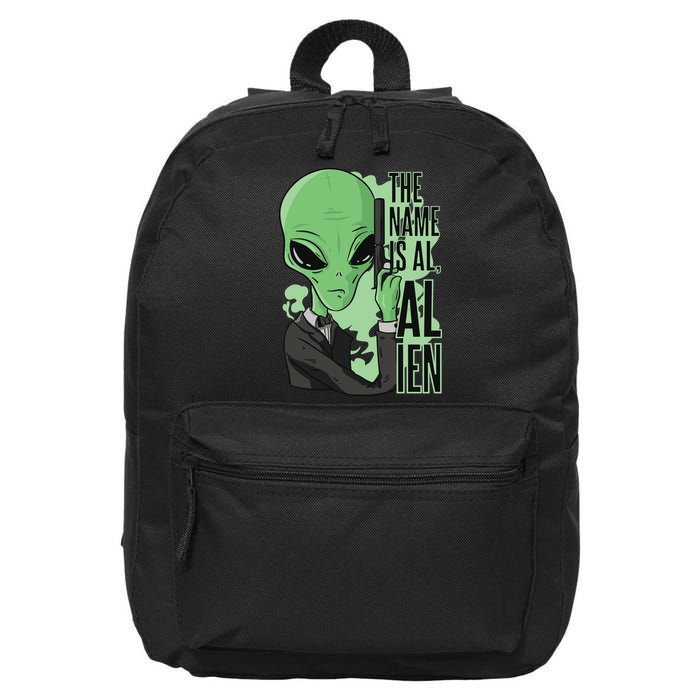The Name Is Alien Funny Spy Cartoon 16 in Basic Backpack